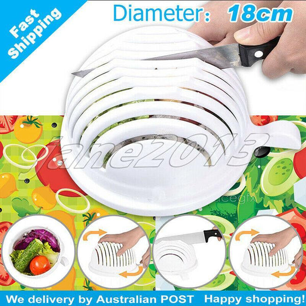 Salad Maker Cutter Bowl Healthy Salads Made Easy Tool Slice 60 Seconds AU stock