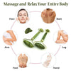 Image of Natural Guasha Facial Jade Face Body Care Gua Sha Board Massager Tool Set