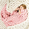 Image of Soft Warm Hand Chunky Knit Blanket Thick Yarn Wool Bulky Bed Spread Throw AU