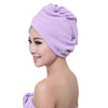 Image of Quick Dry Microfibre Hair Drying Turban Bath Towel Head Wrap Hat Quick Dry