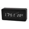 Image of 4 color Wood Sound Control Clock Digital LED Temperature Alarm Modern Home Decor