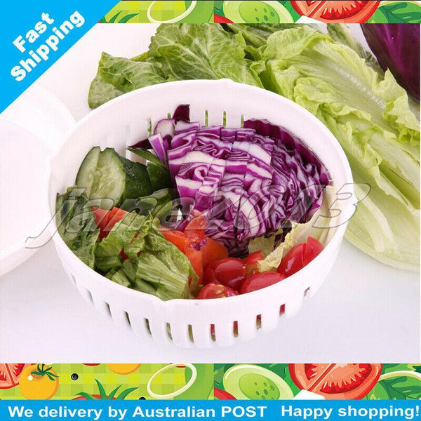 Salad Maker Cutter Bowl Healthy Salads Made Easy Tool Slice 60 Seconds AU stock