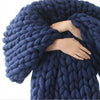 Image of Soft Warm Hand Chunky Knit Blanket Thick Yarn Wool Bulky Bed Spread Throw AU