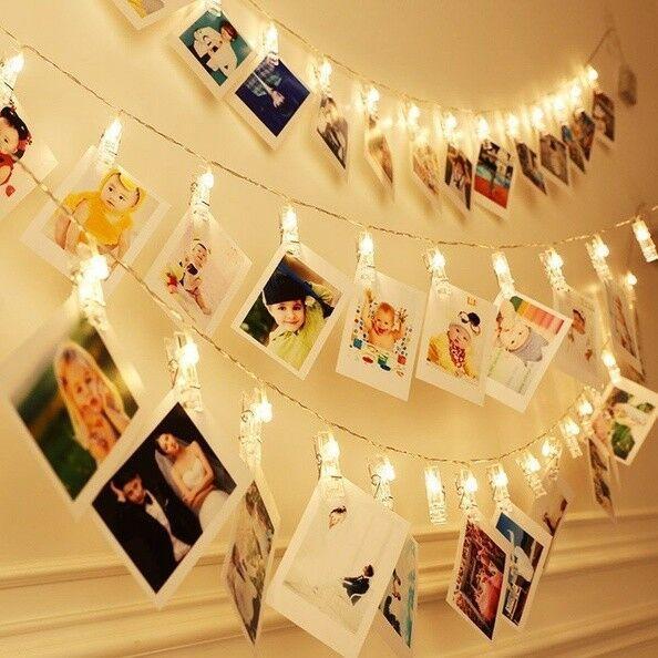 AU Warm White Hanging Picture Photo Peg Clip Fairy String Light Party Decoration
