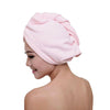 Image of Quick Dry Microfibre Hair Drying Turban Bath Towel Head Wrap Hat Quick Dry