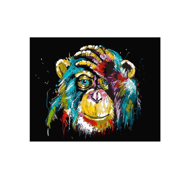 Oil Painting By Number Kit Cat/Monkey Painting DIY Acrylic Pigment Painting By Numbers Set Hand Craft Art Supplies