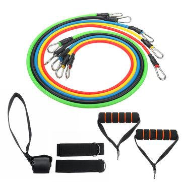 11Pcs Yoga Pilates Resistance Band Set Abs Exercise Training