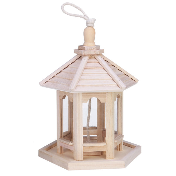 Wooden Bird House Feeder Frame Bird Cage Net for Feeding Tool