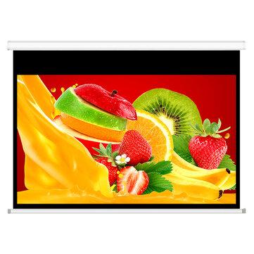 Electric Put Down Projector Screen 100Inch White Glass Fiber Curtain Ultra HD 4K 8K for Home Theatre Movie Office Working Support Projector