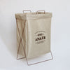 Image of Foldable X-Shape Laundry Baskets Collapsible Iron Hamper Denim Storage Bag