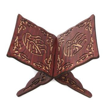 Quran Book Holder Stand Book Reading Shelf Rack Carved Wooden Bookshelf