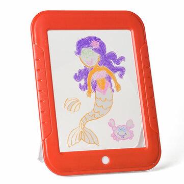 3D Drawing Board LED Writing Tablet Board For Plastic Creative Art With Pen Brush Children Clipboard Gift Set - Red