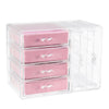 Image of Dustproof Transparent Acrylic Earrings Jewelry Storage Box Display Stand Rack Tray