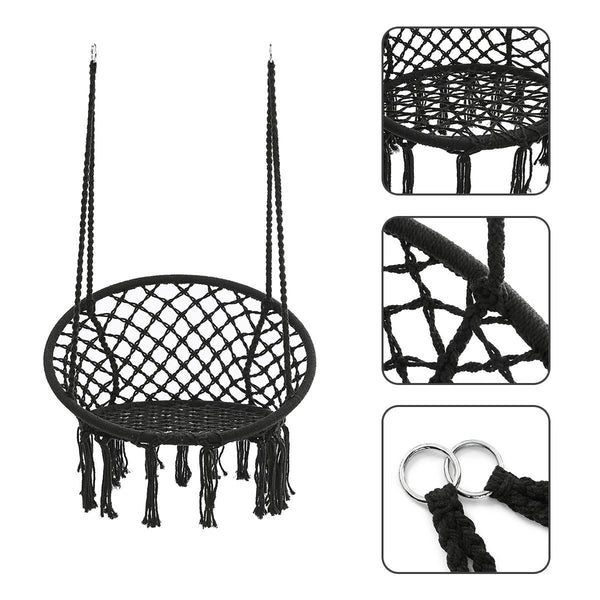 Indoor Outdoor Hammock Chair macrame chair with cushion