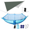 Image of Double Person Camping Hammock with Mosquito Net Awning Outdoor Hiking Travel Hanging Hammock Set Bearable 300kg