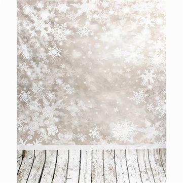 3x5FT 0.9mx1.5m Vinyl Snowflake Wood Floor Photography Backdrops Backgrounds Studio Props