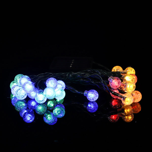 Outdoor Solar Powered 6.5M 30 LED Bulb String Light Garden Holiday Christmas Wedding lamp