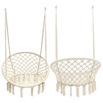 Portable Hanging Cotton Rope Macrame Swing Hammock Chairs
