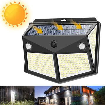 260 LED Outdoor Garden Solar Powered Security Wall Light PIR Motion Sensor Lamp