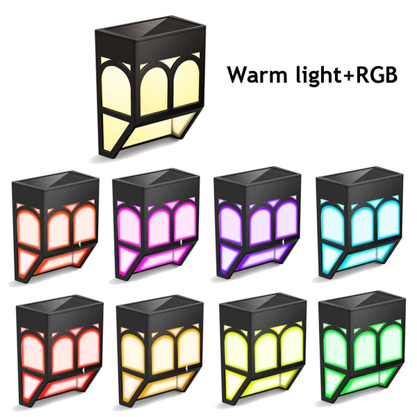 RGB LED Solar Wall Street Light Automatic Lamp Waterproof Outdoor Garden