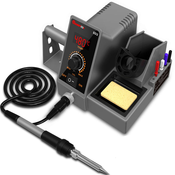MUSTOOL SD1 SD2 LCD 60W Soldering Station Professional PID Soldering Iron Station Tool Kit Adjustable Temperature  with Solder Wire Holder Soldering Iron Holder  Screwdriver Slot