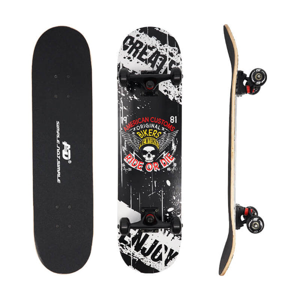 PU Wheels Skateboards Ride Or Die Black Skateboard