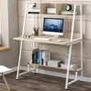 Image of Modern Computer Laptop Desk Computer Table Office Table with Storage Shelves Space Saving Bookshelf Decorations Display Stand