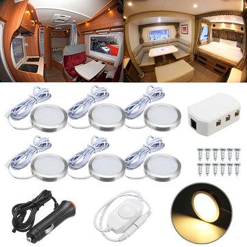 6pcs 12V Spot Ceiling Light Lamp Dimmer Cabinet Lamp For Caravan Camper Trailer