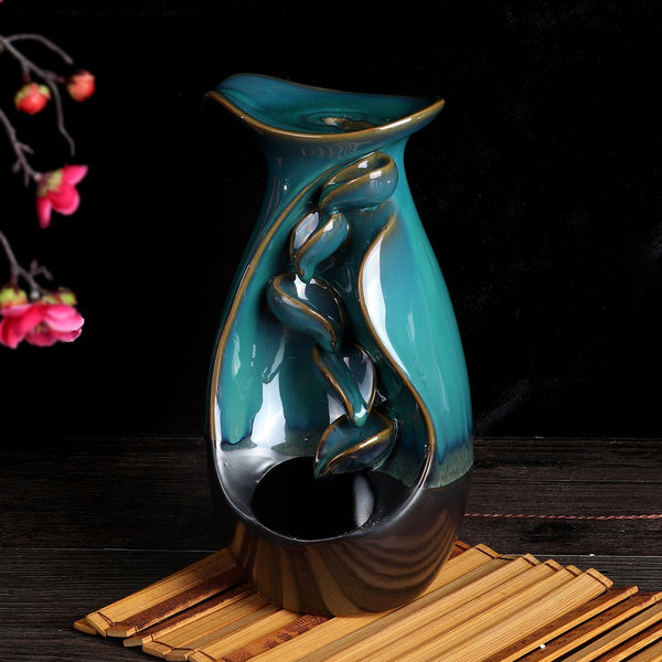 Waterfall Backflow Incense Tower Burner Incense Stick Holder Flower Incense Censer Burner for Home Aromatherapy Decor