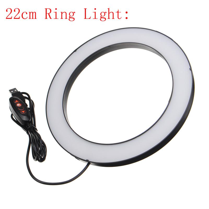 Ring Light LED Makeup Ring Lamp USB Portable Selfie Ring Lamp Phone Holder Tripod Stand Photography Lighting