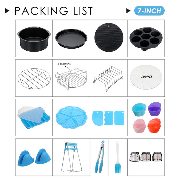 17Pcs Air Fryer Accessories Set Non-stick Frying Cage Dish Baking Pan