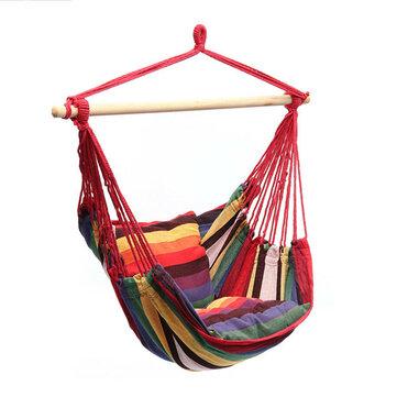 Garden Hammock Chair Hanging Swing Seat With 2 Cushions Outdoor Camping