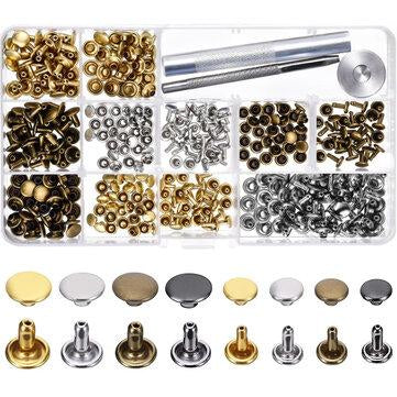 240Pcs DIY Leather Craft Snap Fasteners Buttons Copper