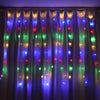 Image of 3*1M USB 8 Modes 100 LED Curtain String Light with 10 Hooks Festival Decor Fairy Lamp Christmas Wedding
