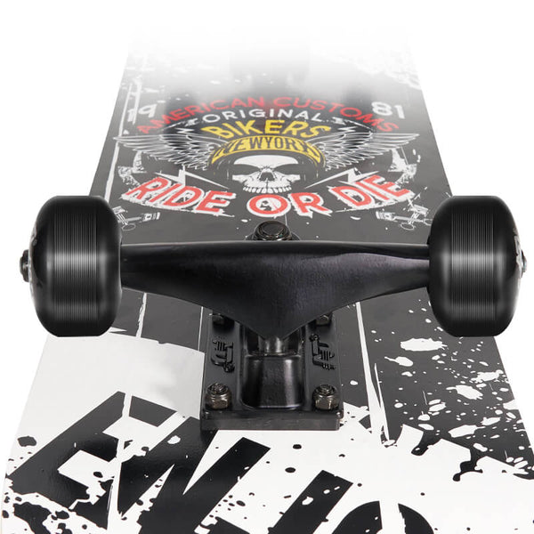 PU Wheels Skateboards Ride Or Die Black Skateboard
