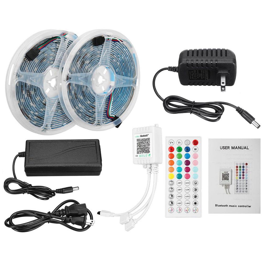 10M SMD5050/2835 RGB Smart LED Strip Light APP Control Music Waterproof Lamp 44 Keys Remote Control Power Adapter