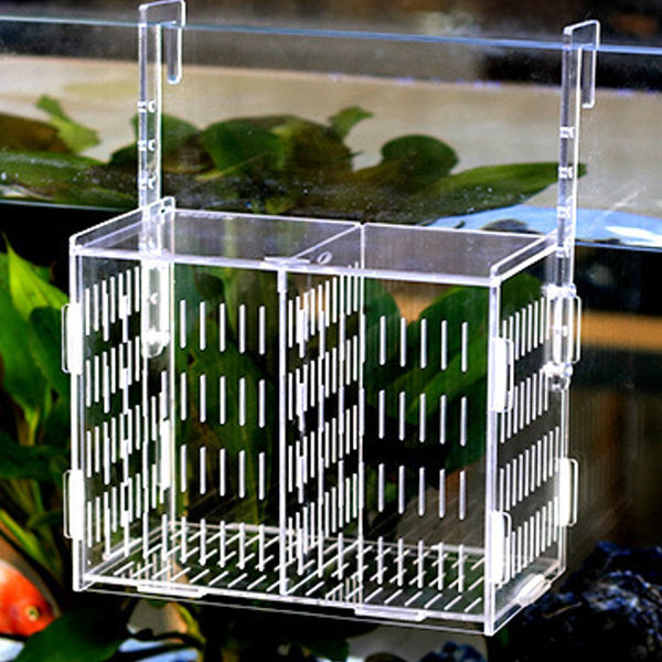 Large  Aquarium Acrylic Box Isolation Incubator Breeding Fish Tank Breeder Hatching Hanging