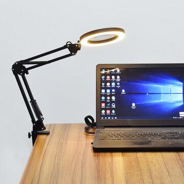 Bakeey Folding Long Arm Clip Eye Protection Desk Lamp USB Reading Light LED Magnifying Glass Electronic Maintenance Light