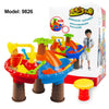 Image of Children Sand Water Table Set Outdoor Beach Play Toys Sand Kids Bucket Shovel Chair Sand Pit Table