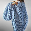 Image of Soft Warm Hand Chunky Knit Blanket Thick Yarn Wool Bulky Bed Spread Throw AU