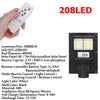 Image of 208/416/624/832LED Solar Powered Wall Street Light PIR Motion Sensor Dimmable Lamp + Remote Control