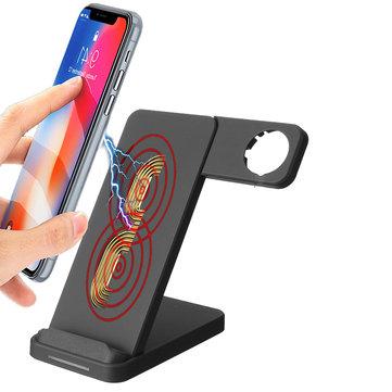 10W Dual Coils Qi Wireless Charger Fast Charging + Watch Holder For Qi-enabled Smart Phone iPhone Samsung Apple Watch