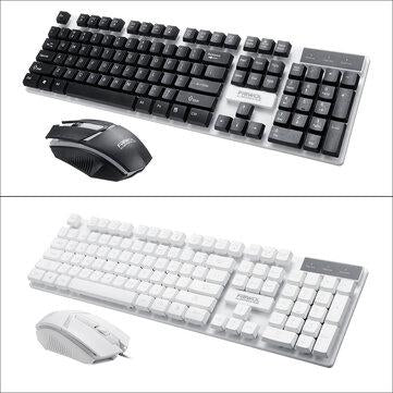 104 Keys USB Wired Gaming Keyboard and 2400 DPI Gaming Mouse Set RGB Backlight for Laptop Computer PC