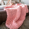 Image of Soft Warm Hand Chunky Knit Blanket Thick Yarn Wool Bulky Bed Spread Throw AU