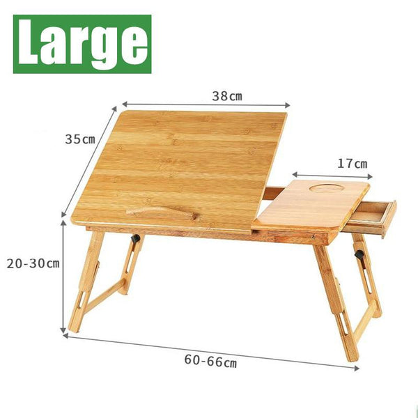 Foldable Laptop Desk Stand Bedside Table PC Computer Book Adjustable Mouse Tray