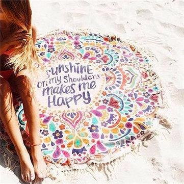 150cm Cotton Bohemia Round Beach Yoga Towel Mandala Bed Sheet Tapestry Tablecloth Decor