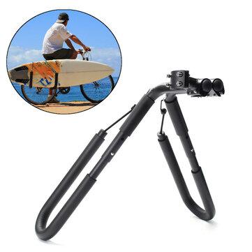 BIKIGHT Move By Bike Adjustable Black Aluminum Surfboard Rack Bicycle Surfboard Rack Door Holder