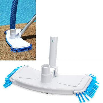Durable Microfiber Outdoor Swimming Pool Curved Vacuum Cleaner Suction Head Bath Shower Pool Wall Floor Cleaning Brush Tools