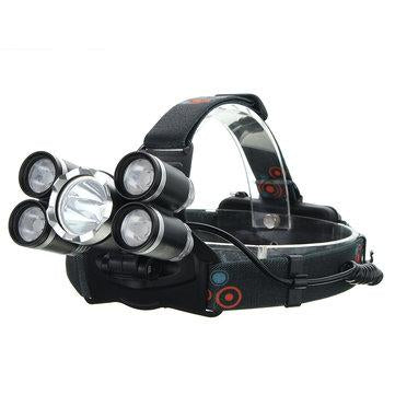 XANES® 7310-A 2500LM T6+4xXPE Headlamp 4 Modes 90° Adjustable Waterproof Work Light