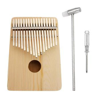 17 Key Kalimba Wood Thumb Piano Finger Keyboard Instrument  w/Tuning Hammer Gift